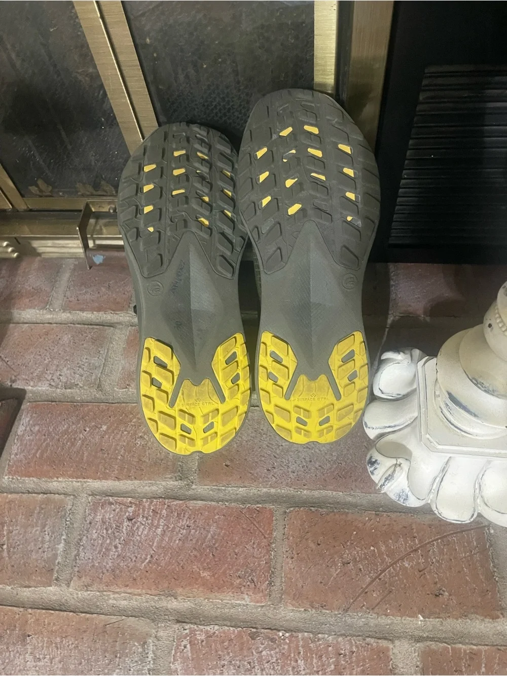 The North Face Olive Green Trail Runners with Black Laces and Yellow Accents